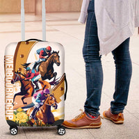 Melbourne Cup Australia Luggage Cover Horse Racing Horseshoe Mix Yellow Roses - Wonder Print Shop