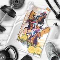 Melbourne Cup Australia Men Tank Top Horse Racing Horseshoe Mix Yellow Roses - Wonder Print Shop