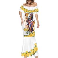 Melbourne Cup Australia Mermaid Dress Horse Racing Horseshoe Mix Yellow Roses - Wonder Print Shop