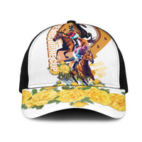 Melbourne Cup Australia Mesh Trucker Cap Horse Racing Horseshoe Mix Yellow Roses - Wonder Print Shop
