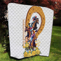 Melbourne Cup Australia Quilt Horse Racing Horseshoe Mix Yellow Roses - Wonder Print Shop