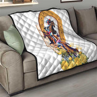 Melbourne Cup Australia Quilt Horse Racing Horseshoe Mix Yellow Roses - Wonder Print Shop