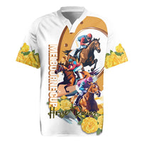 Melbourne Cup Australia Rugby Jersey Horse Racing Horseshoe Mix Yellow Roses - Wonder Print Shop