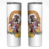 Melbourne Cup Australia Skinny Tumbler Horse Racing Horseshoe Mix Yellow Roses - Wonder Print Shop