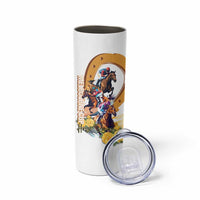 Melbourne Cup Australia Skinny Tumbler Horse Racing Horseshoe Mix Yellow Roses - Wonder Print Shop