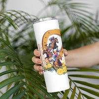 Melbourne Cup Australia Skinny Tumbler Horse Racing Horseshoe Mix Yellow Roses - Wonder Print Shop