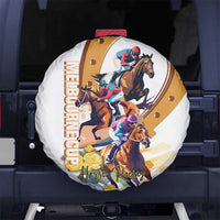 Melbourne Cup Australia Spare Tire Cover Horse Racing Horseshoe Mix Yellow Roses - Wonder Print Shop