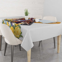 Melbourne Cup Australia Tablecloth Horse Racing Horseshoe Mix Yellow Roses - Wonder Print Shop