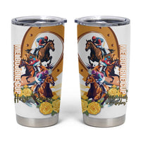 Melbourne Cup Australia Tumbler Cup Horse Racing Horseshoe Mix Yellow Roses - Wonder Print Shop