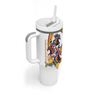 Melbourne Cup Australia Tumbler With Handle Horse Racing Horseshoe Mix Yellow Roses - Wonder Print Shop