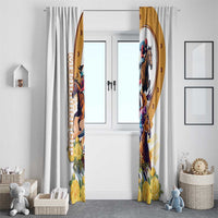 Melbourne Cup Australia Window Curtain Horse Racing Horseshoe Mix Yellow Roses - Wonder Print Shop