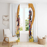 Melbourne Cup Australia Window Curtain Horse Racing Horseshoe Mix Yellow Roses - Wonder Print Shop