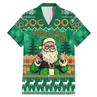 Personalised Ireland Christmas Family Matching Mermaid Dress and Hawaiian Shirt Irish Santa Claus Nollaig Shona Duit - Wonder Print Shop