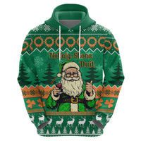 Personalised Ireland Christmas Hoodie Irish Santa Claus Nollaig Shona Duit - Wonder Print Shop