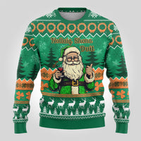 Personalised Ireland Christmas Ugly Christmas Sweater Irish Santa Claus Nollaig Shona Duit - Wonder Print Shop