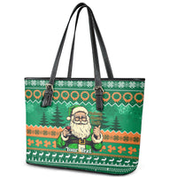 Personalised Ireland Christmas Leather Tote Bag Irish Santa Claus Nollaig Shona Duit - Wonder Print Shop
