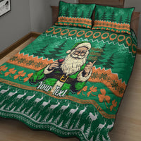 Personalised Ireland Christmas Quilt Bed Set Irish Santa Claus Nollaig Shona Duit - Wonder Print Shop