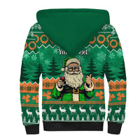 Personalised Ireland Christmas Sherpa Hoodie Irish Santa Claus Nollaig Shona Duit - Wonder Print Shop