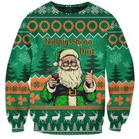 Personalised Ireland Christmas Sweatshirt Irish Santa Claus Nollaig Shona Duit - Wonder Print Shop