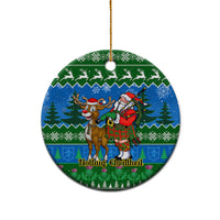 Personalised Scotland Christmas Ceramic Ornament Scottish Santa With Reindeer Nollaig Chridheil - Wonder Print Shop