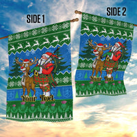Personalised Scotland Christmas Garden Flag Scottish Santa With Reindeer Nollaig Chridheil - Wonder Print Shop