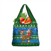 Personalised Scotland Christmas Grocery Bag Scottish Santa With Reindeer Nollaig Chridheil