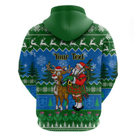 Personalised Scotland Christmas Hoodie Scottish Santa With Reindeer Nollaig Chridheil - Wonder Print Shop