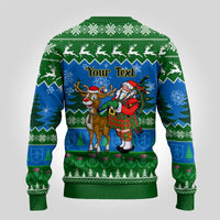 Personalised Scotland Christmas Ugly Christmas Sweater Scottish Santa With Reindeer Nollaig Chridheil - Wonder Print Shop