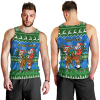 Personalised Scotland Christmas Men Tank Top Scottish Santa With Reindeer Nollaig Chridheil - Wonder Print Shop