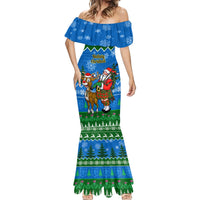 Personalised Scotland Christmas Mermaid Dress Scottish Santa With Reindeer Nollaig Chridheil - Wonder Print Shop
