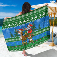 Personalised Scotland Christmas Sarong Scottish Santa With Reindeer Nollaig Chridheil - Wonder Print Shop