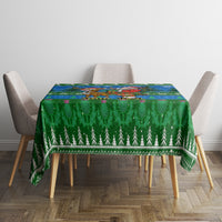 Personalised Scotland Christmas Tablecloth Scottish Santa With Reindeer Nollaig Chridheil - Wonder Print Shop