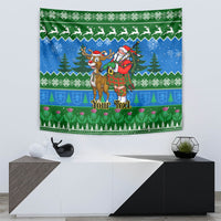 Personalised Scotland Christmas Tapestry Scottish Santa With Reindeer Nollaig Chridheil - Wonder Print Shop