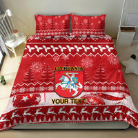 Personalised Lithuania Christmas Bedding Set Linksmu Kaledu - Wonder Print Shop