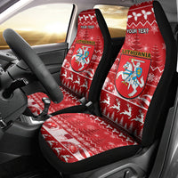 Personalised Lithuania Christmas Car Seat Cover Linksmu Kaledu - Wonder Print Shop