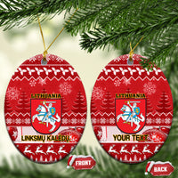 Personalised Lithuania Christmas Ceramic Ornament Linksmu Kaledu - Wonder Print Shop