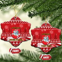 Personalised Lithuania Christmas Ceramic Ornament Linksmu Kaledu - Wonder Print Shop