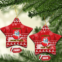 Personalised Lithuania Christmas Ceramic Ornament Linksmu Kaledu - Wonder Print Shop