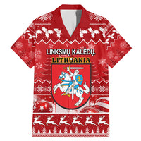 Personalised Lithuania Christmas Family Matching Mermaid Dress and Hawaiian Shirt Linksmu Kaledu - Wonder Print Shop