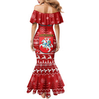 Personalised Lithuania Christmas Family Matching Mermaid Dress and Hawaiian Shirt Linksmu Kaledu - Wonder Print Shop