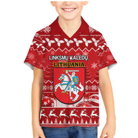 Personalised Lithuania Christmas Family Matching Mermaid Dress and Hawaiian Shirt Linksmu Kaledu - Wonder Print Shop