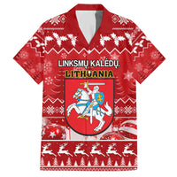 Personalised Lithuania Christmas Family Matching Summer Maxi Dress and Hawaiian Shirt Linksmu Kaledu - Wonder Print Shop