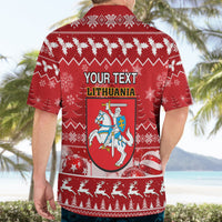 Personalised Lithuania Christmas Hawaiian Shirt Linksmu Kaledu - Wonder Print Shop