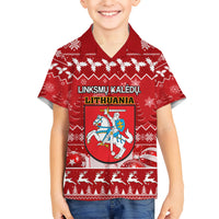 Personalised Lithuania Christmas Hawaiian Shirt Linksmu Kaledu - Wonder Print Shop