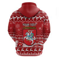 Personalised Lithuania Christmas Hoodie Linksmu Kaledu - Wonder Print Shop