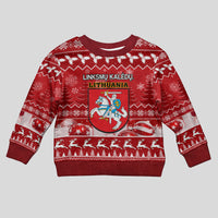 Personalised Lithuania Christmas Kid Ugly Christmas Sweater Linksmu Kaledu - Wonder Print Shop