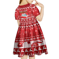 Personalised Lithuania Christmas Kid Short Sleeve Dress Linksmu Kaledu - Wonder Print Shop
