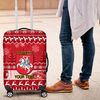 Personalised Lithuania Christmas Luggage Cover Linksmu Kaledu - Wonder Print Shop