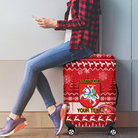 Personalised Lithuania Christmas Luggage Cover Linksmu Kaledu - Wonder Print Shop