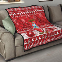 Personalised Lithuania Christmas Quilt Linksmu Kaledu - Wonder Print Shop